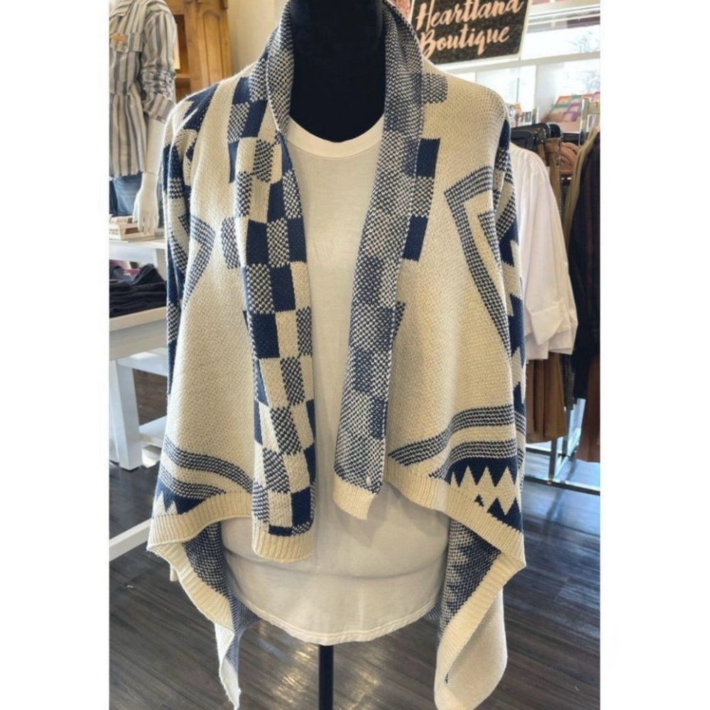 “Davi & Dani” Boho, Navy & Cream, Aztec Design, O… - image 7